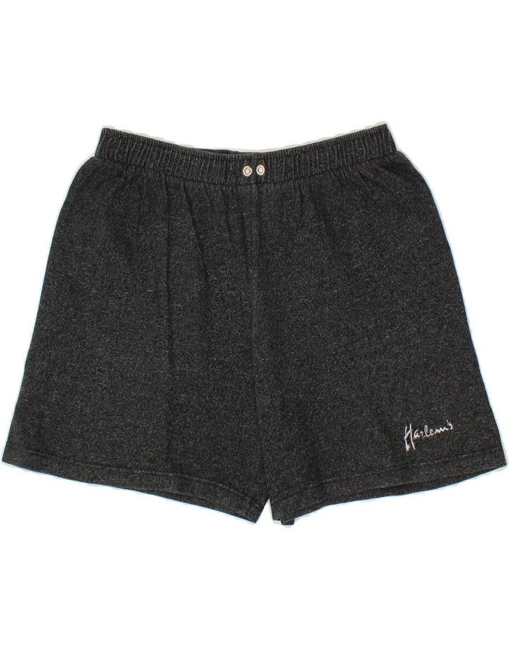 VINTAGE Womens Graphic Sport Shorts UK 14 Medium Grey Flecked Vintage Vintage and Second-Hand Vintage from Messina Hembry 