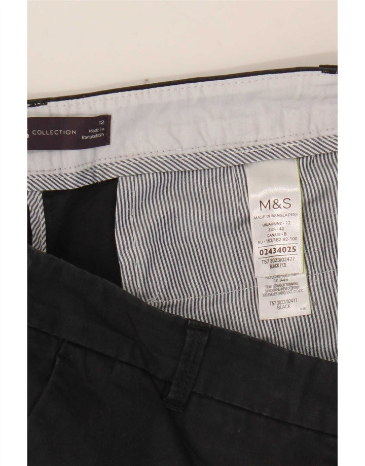 Marks & Spencer Damskie spodenki Chino UK 12 Medium W32 Czarne bawełniane