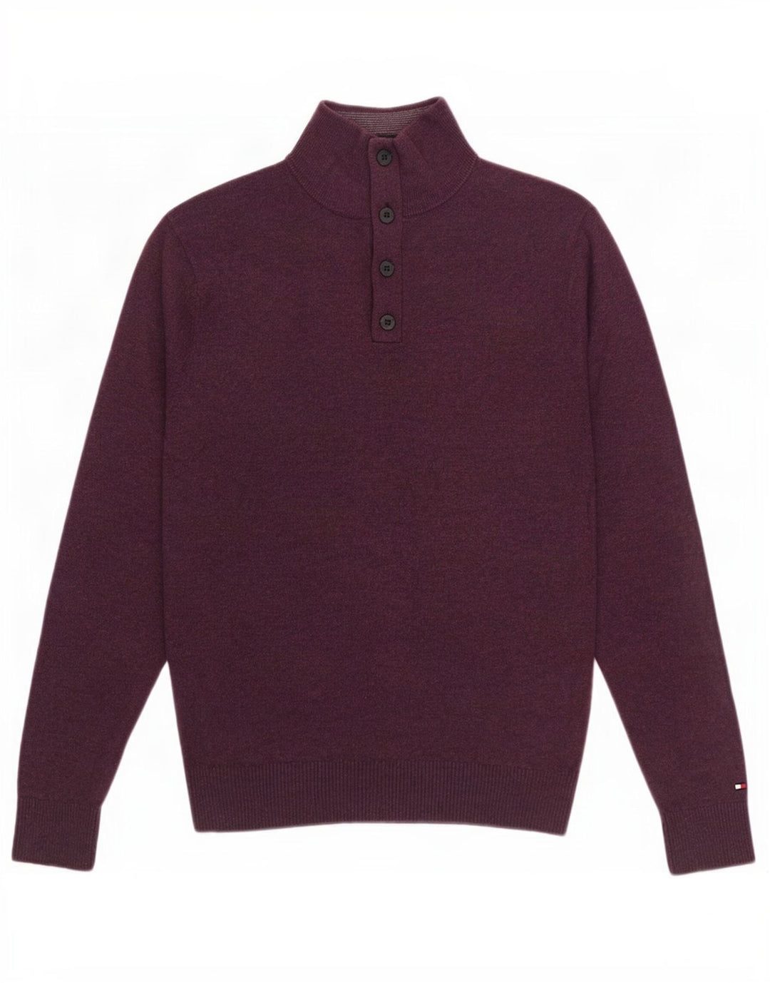 Męski sweter zapinany na guziki Tommy Hilfiger, mały, bordowy, bawełniany