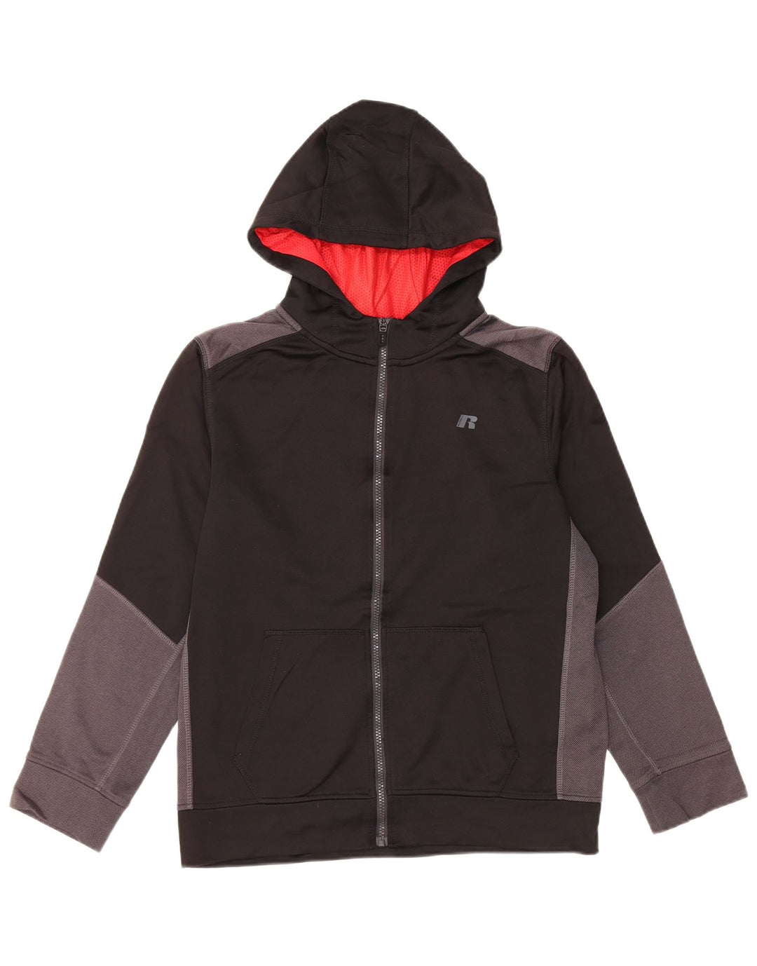 Sweter chłopięcy RUSSELL ATHLETIC z kapturem i zamkiem, 15-16 lat, 2XL, czarny, blok kolorów