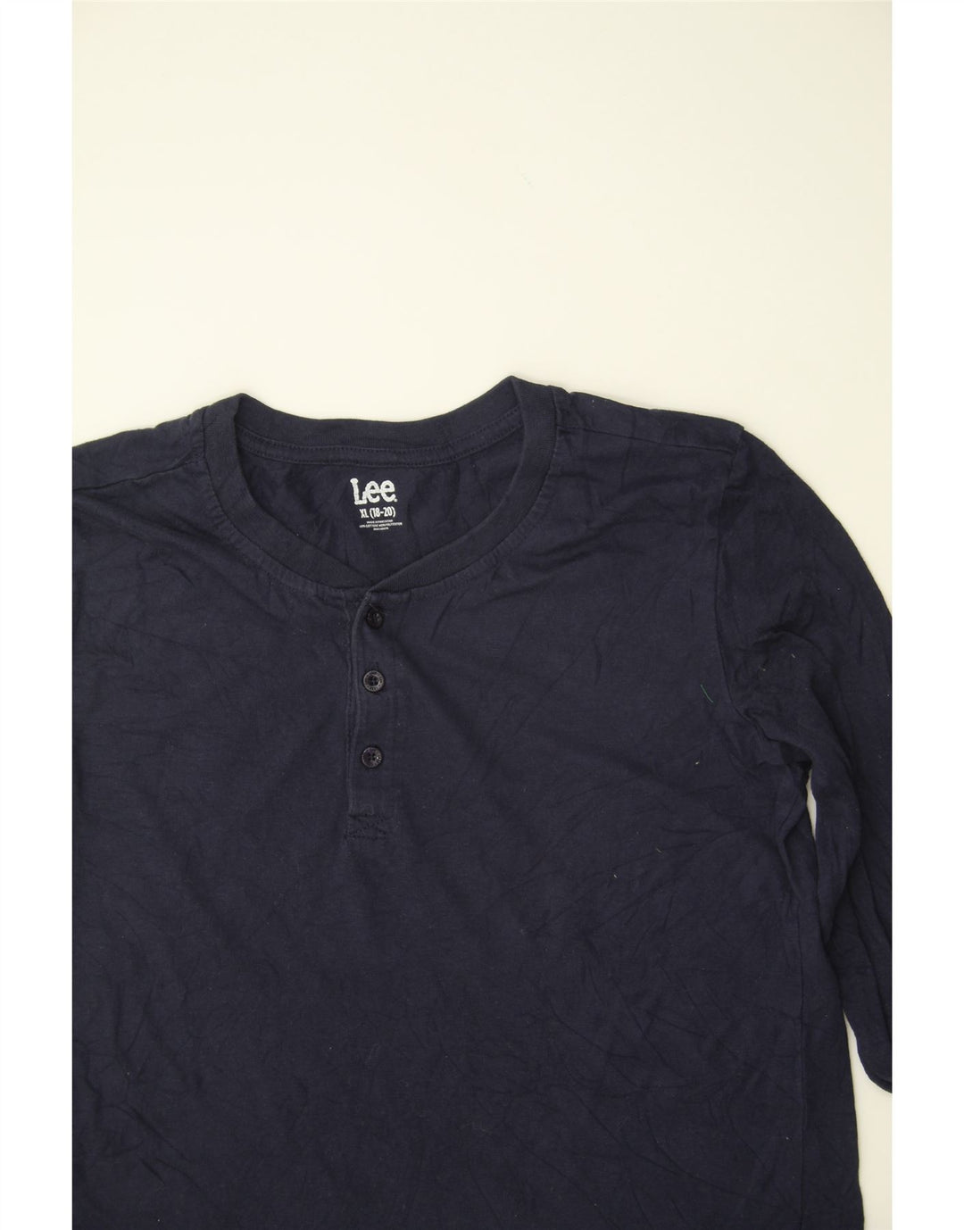 LEE Boys Top Long Sleeve 15-16 Years XL Navy Blue Cotton Vintage Lee and Second-Hand Lee from Messina Hembry 