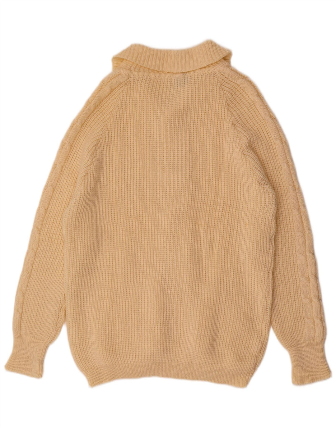Vintage męski sweter rozpinany, duży w kolorze złamanej bieli