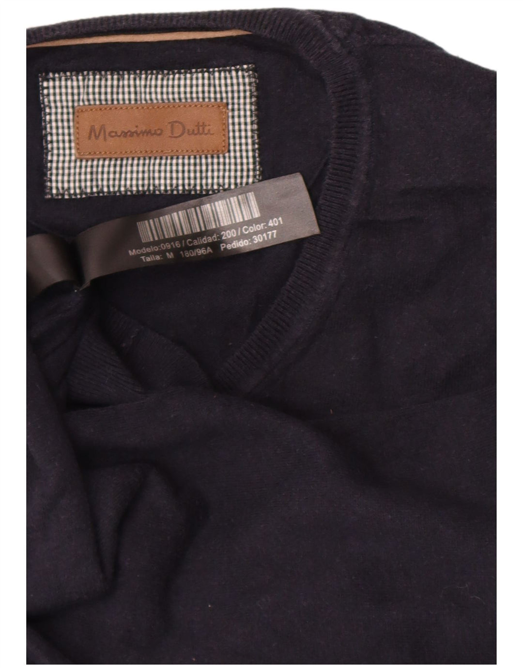 Męski sweter Massimo Dutti z dekoltem w kształcie litery V, średni granatowy, bawełniany