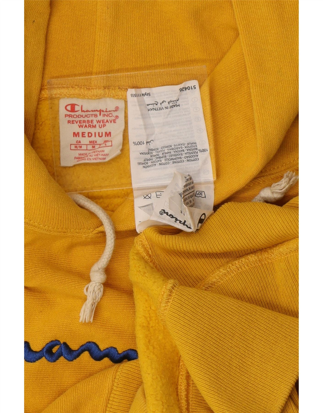 Damska bluza z kapturem CHAMPION Reverse Weave Graphic UK 14 Średni żółty