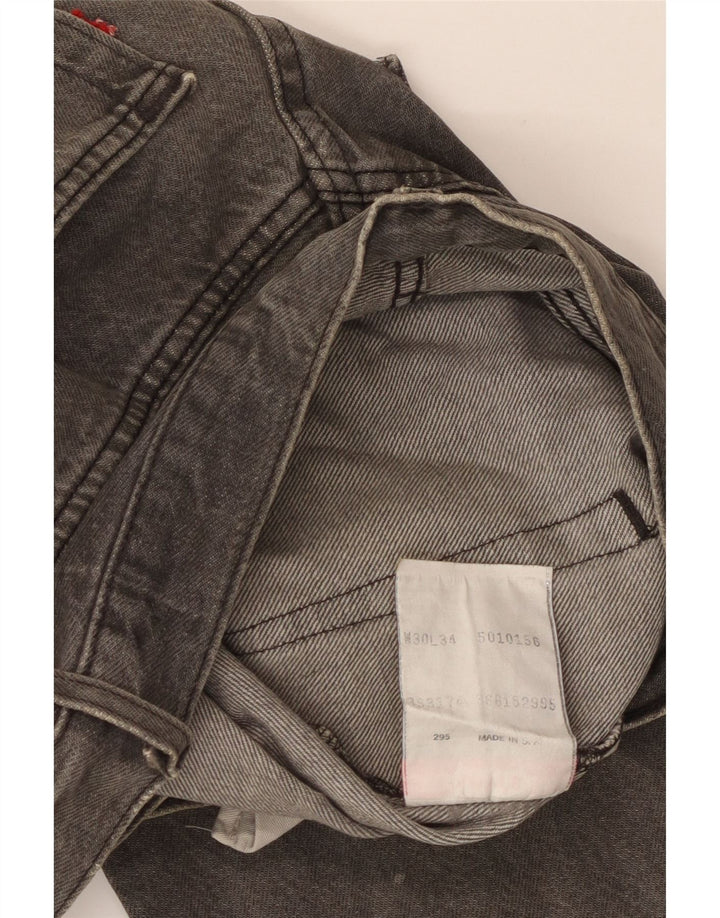 Męskie proste dżinsy Levi's W30 L34 Szara bawełna