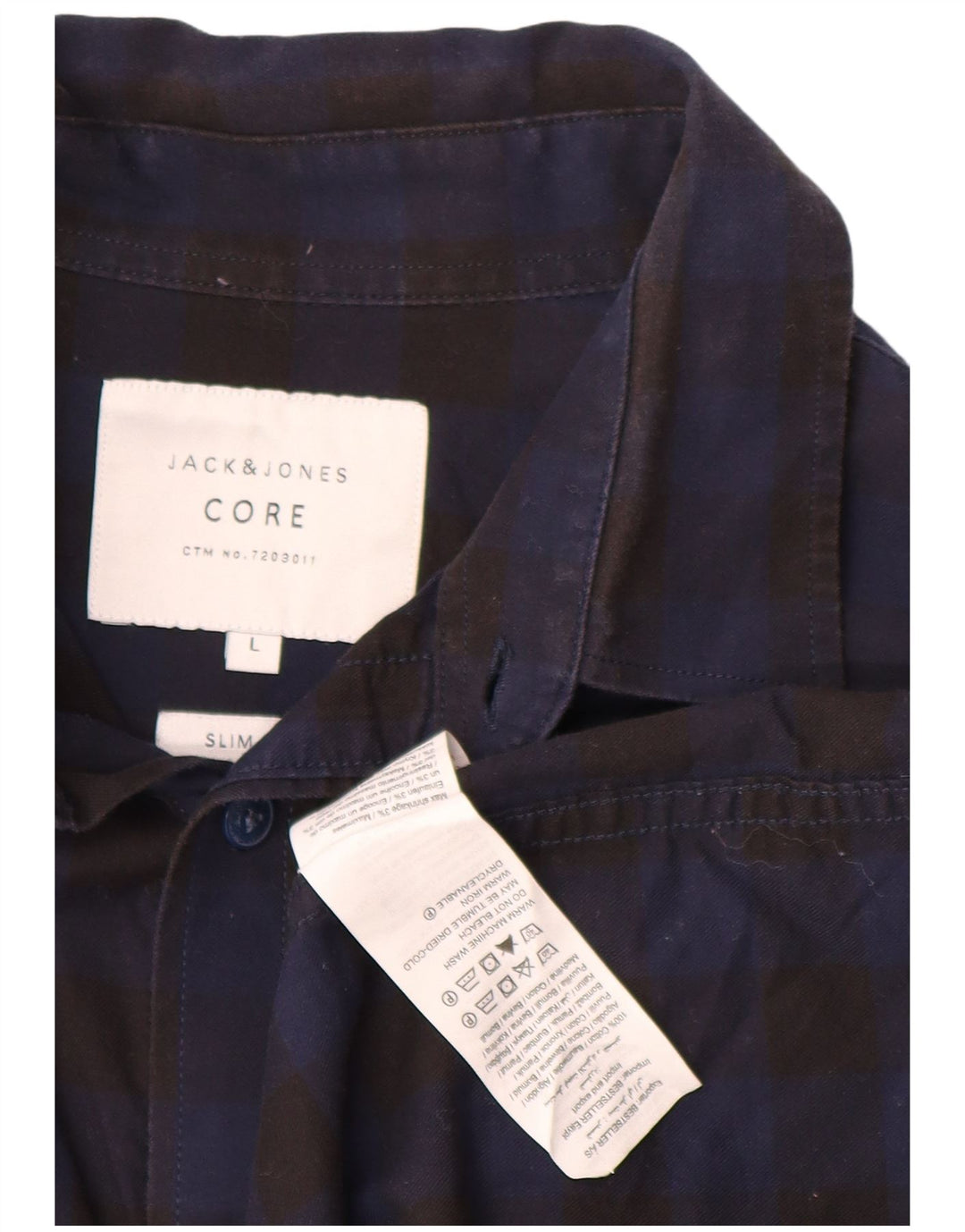 Męska koszula o dopasowanym kroju JACK & JONES, duża, czarna, bawełniana w kratkę