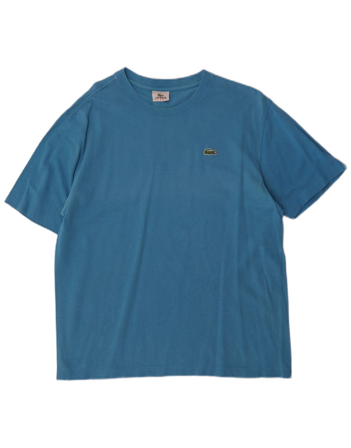 T-shirt męski Lacoste, rozmiar 4, średni niebieski, bawełniany