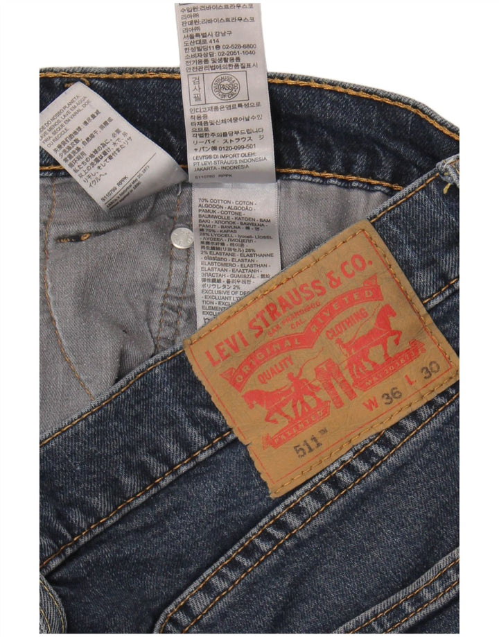 Męskie jeansy Levi's 511 Slim W36 L30 Niebieska bawełna