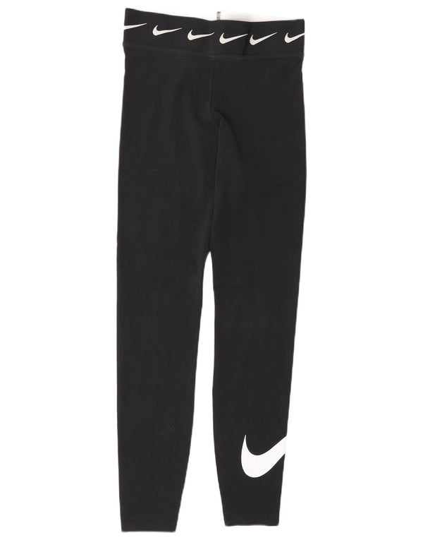 Damskie legginsy Nike Graphic UK 10, małe, czarne, bawełniane