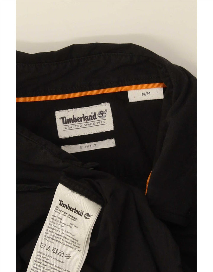 Koszula męska Timberland Slim Fit, średnia czarna, bawełniana