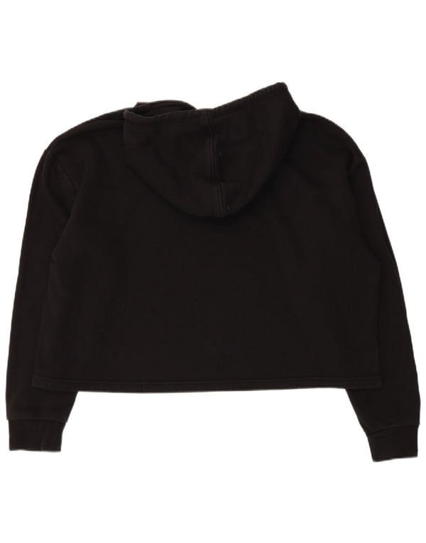 Damska bluza z kapturem Puma Crop Graphic Oversize UK 14, średnia czarna bawełna