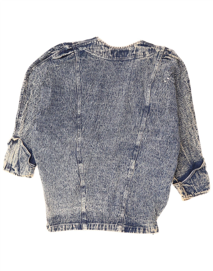 JAZZINO Damska kurtka dżinsowa oversize z rękawem 3/4 UK 18 XL, niebieska w kwiaty