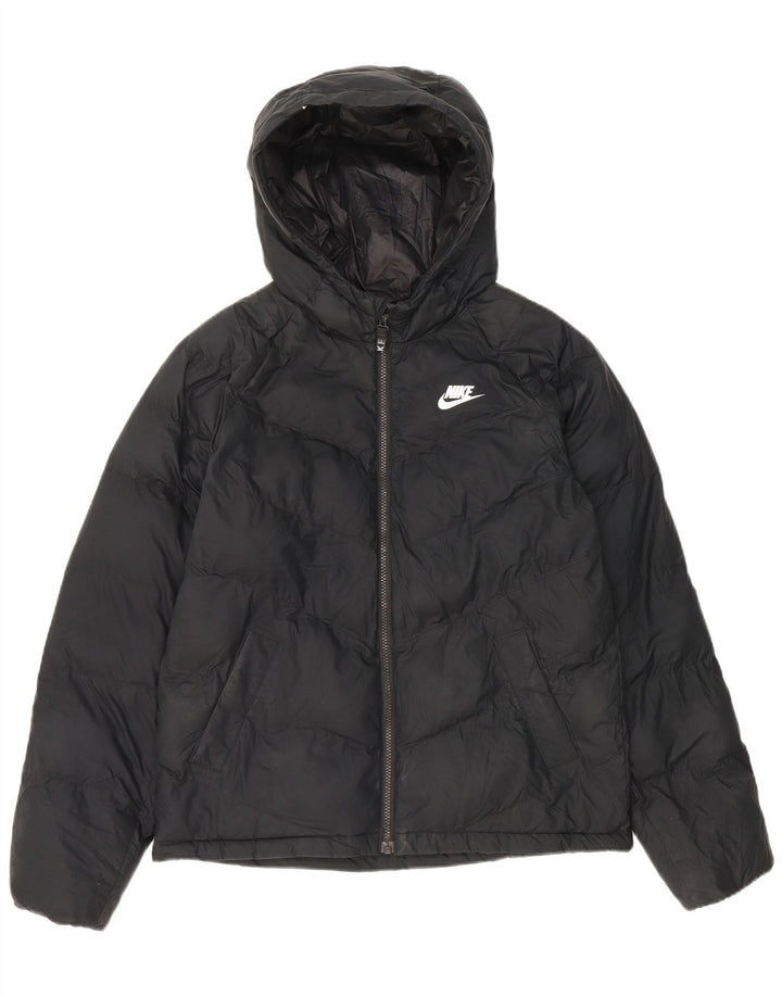 Chłopięca wyściełana kurtka z kapturem i kapturem Nike 13-14 lat XL, czarna, poliestrowa