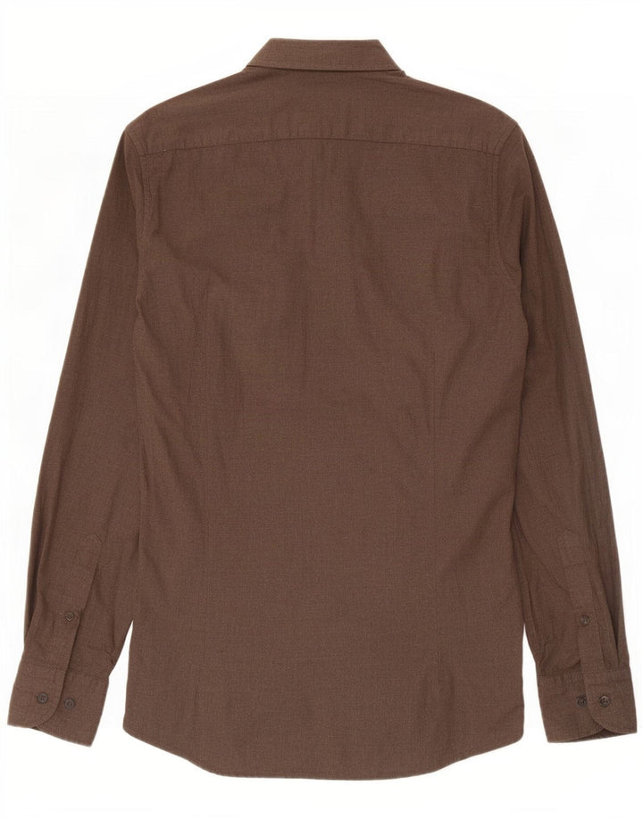 Koszula męska Massimo Dutti, mała, brązowa, bawełniana