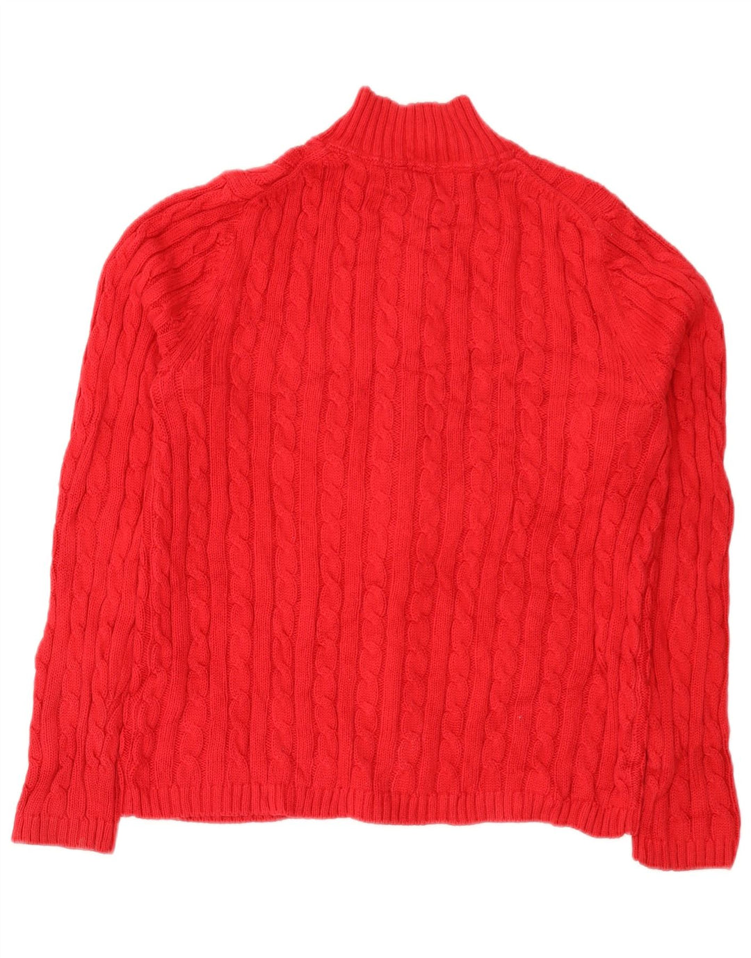 Damski sweter rozpinany L.L.Bean z zamkiem błyskawicznym, UK 14, średnia czerwona bawełna