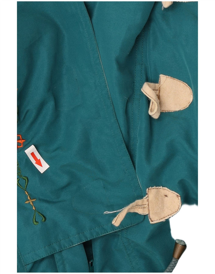 Damska wyściełana kurtka z kapturem w stylu vintage, UK 18 XL, niebieski poliester