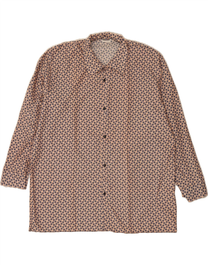 VINTAGE Mens Shirt Size 45 Large Beige Check Vintage Vintage and Second-Hand Vintage from Messina Hembry 