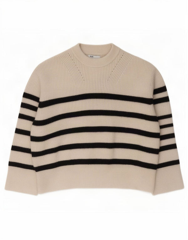 Sweter damski Zara z okrągłym dekoltem UK 10 w małe białe paski
