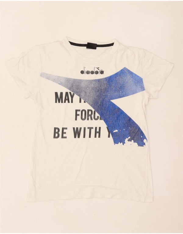 Męski T-shirt z grafiką Diadora, mały, biały