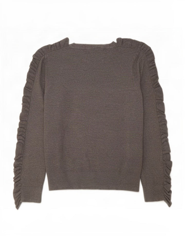 Damski sweter Guess z graficznym wycięciem pod szyją, UK 14, średni szary