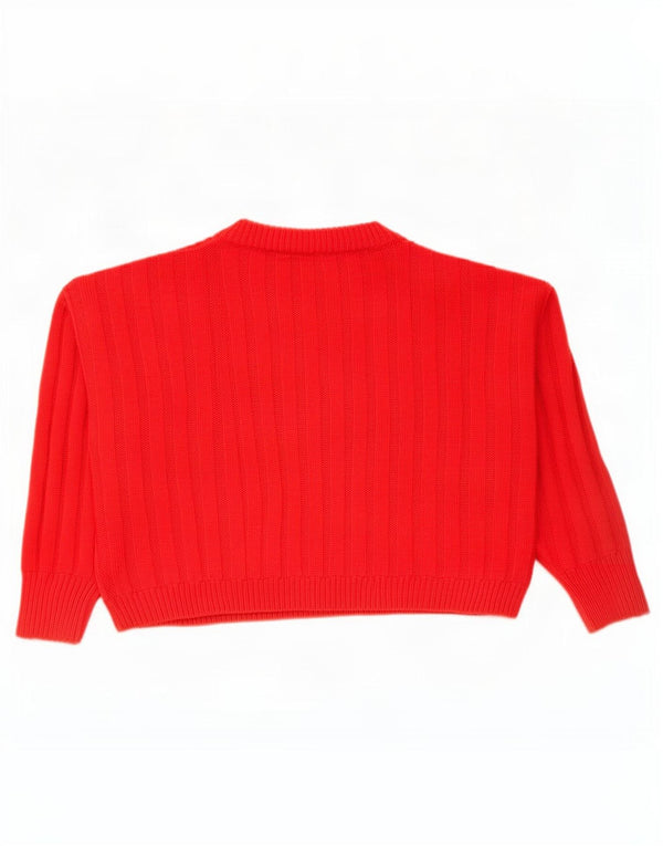 Topshop Damski sweter typu Petite Crop Oversize z dekoltem w kształcie litery V, UK 4 XS, pomarańczowy