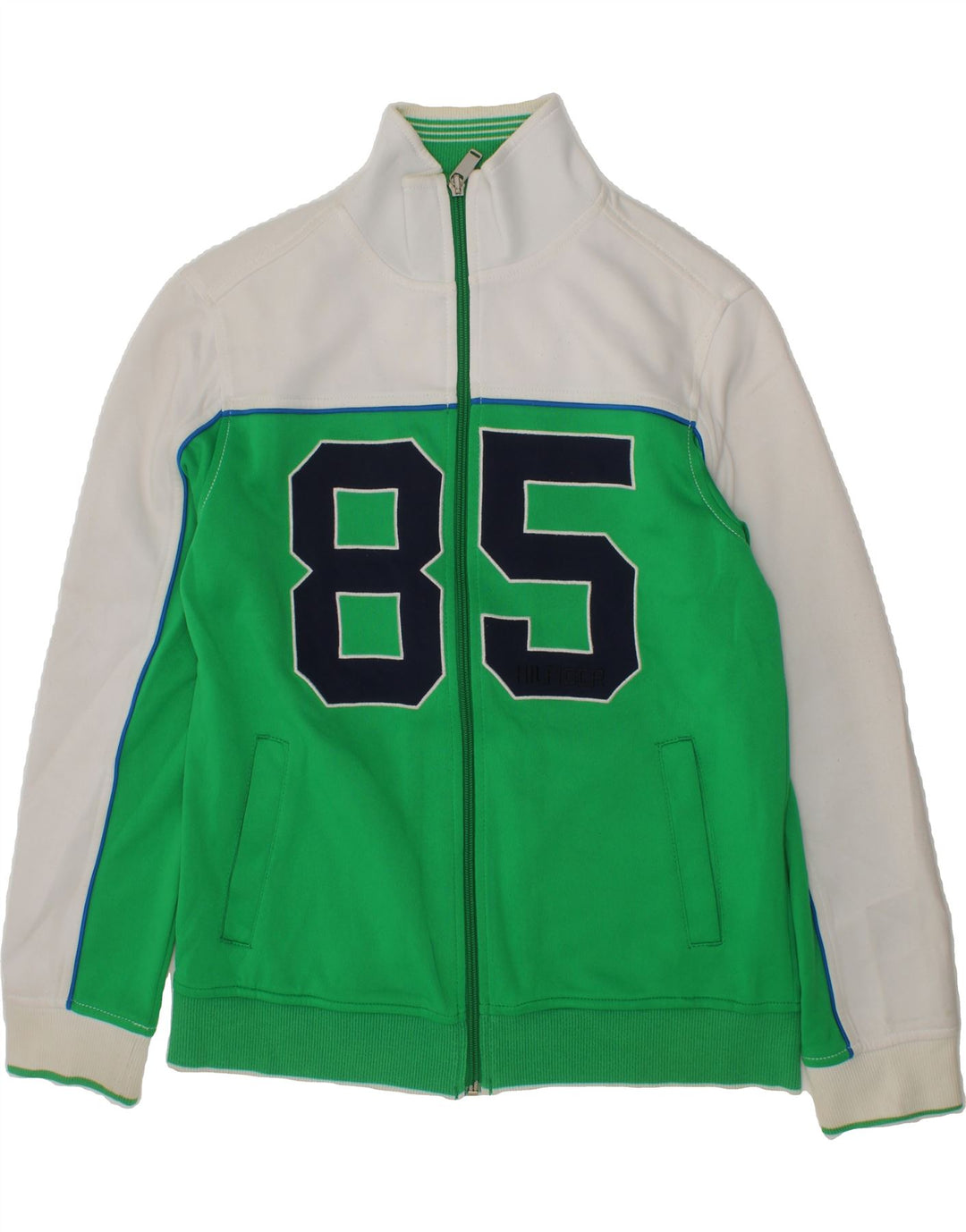 TOMMY HILFIGER Boys Tracksuit Top Jacket 12-13 Years Large  Green Vintage Tommy Hilfiger and Second-Hand Tommy Hilfiger from Messina Hembry 