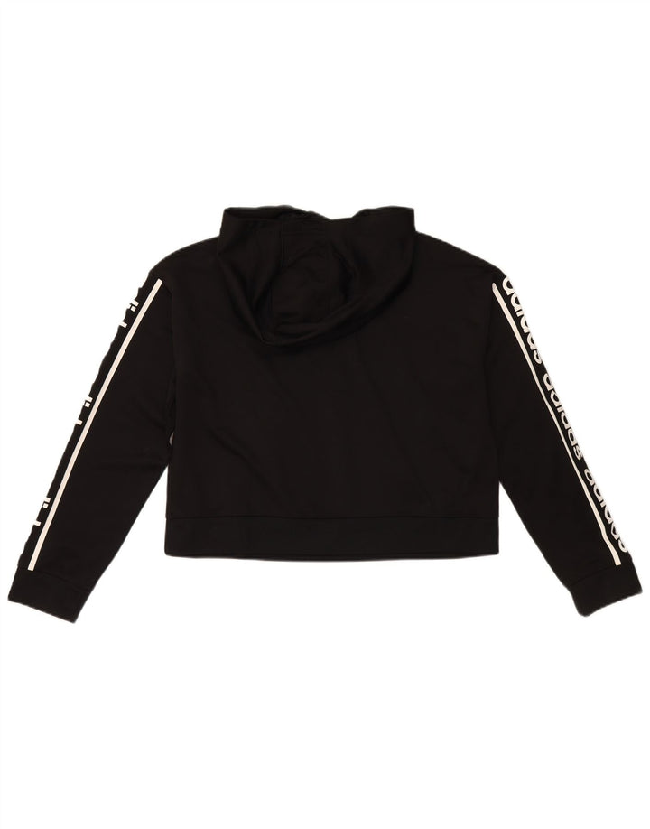 Damska bluza z kapturem Adidas Oversized Graphic UK 8/10 Mały czarny poliester