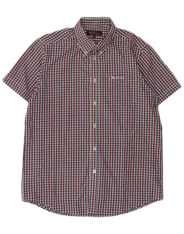 Męska koszula z krótkim rękawem Ben Sherman XL, wielobarwna kratka