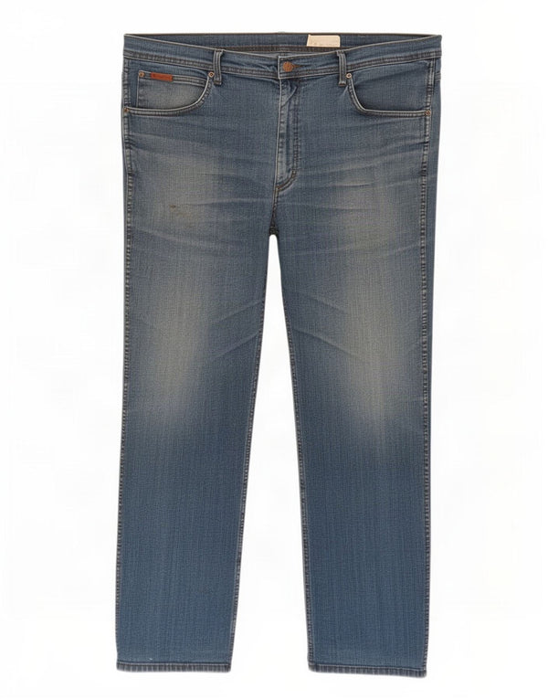 Wrangler Męskie Utah Straight Jeans W40 L32 Niebieskie bawełniane
