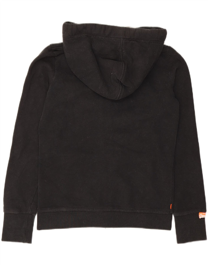 Męski sweter z kapturem i zamkiem błyskawicznym Superdry, mały, czarny, bawełniany