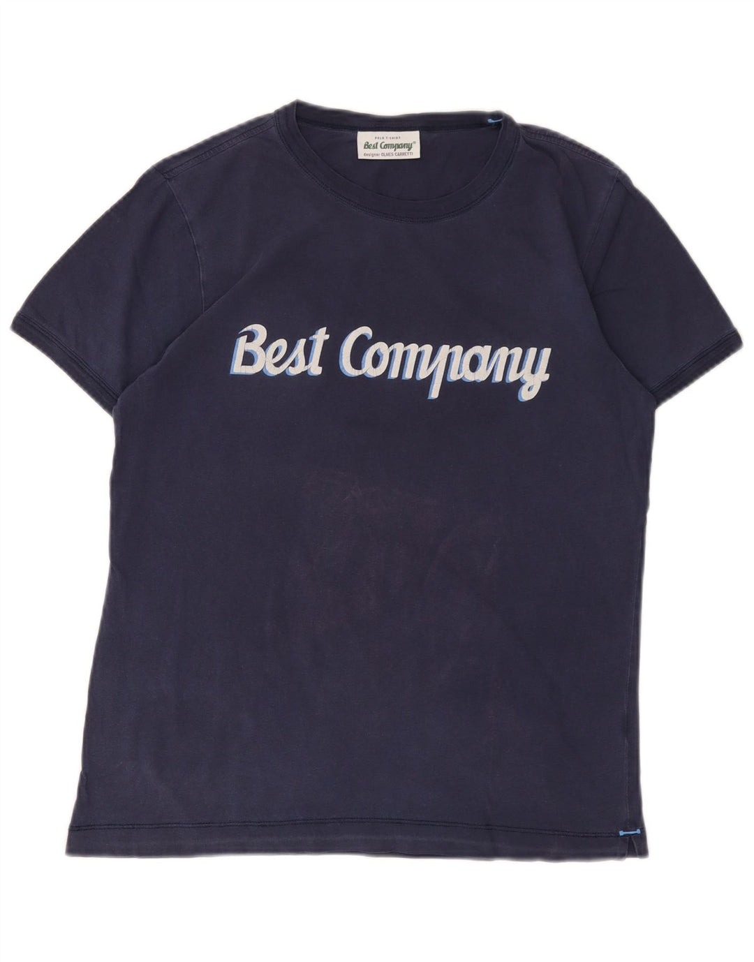 Męska koszulka z grafiką BEST COMPANY, mała, granatowa