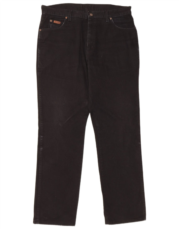 Męskie jeansy Wrangler Texas Straight W38 L34, czarne, bawełniane