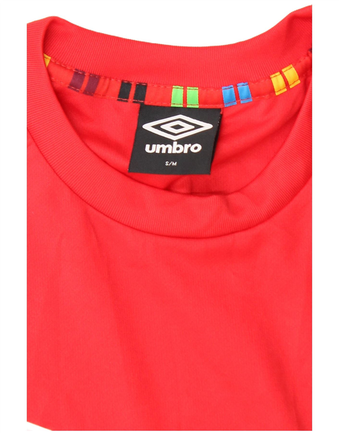 UMBRO Męski T-shirt Top, mały, czerwony, poliester z blokami kolorów
