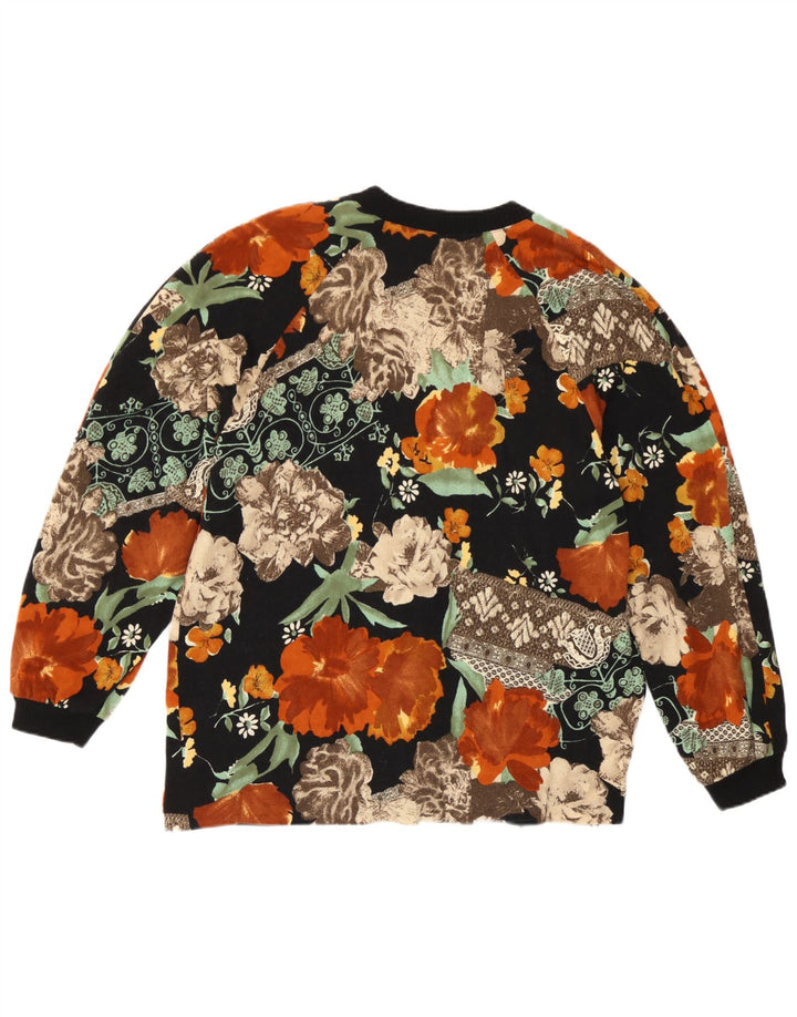 Sweter damski w stylu vintage IT 44 Średni wielobarwny kwiatowy wełniany