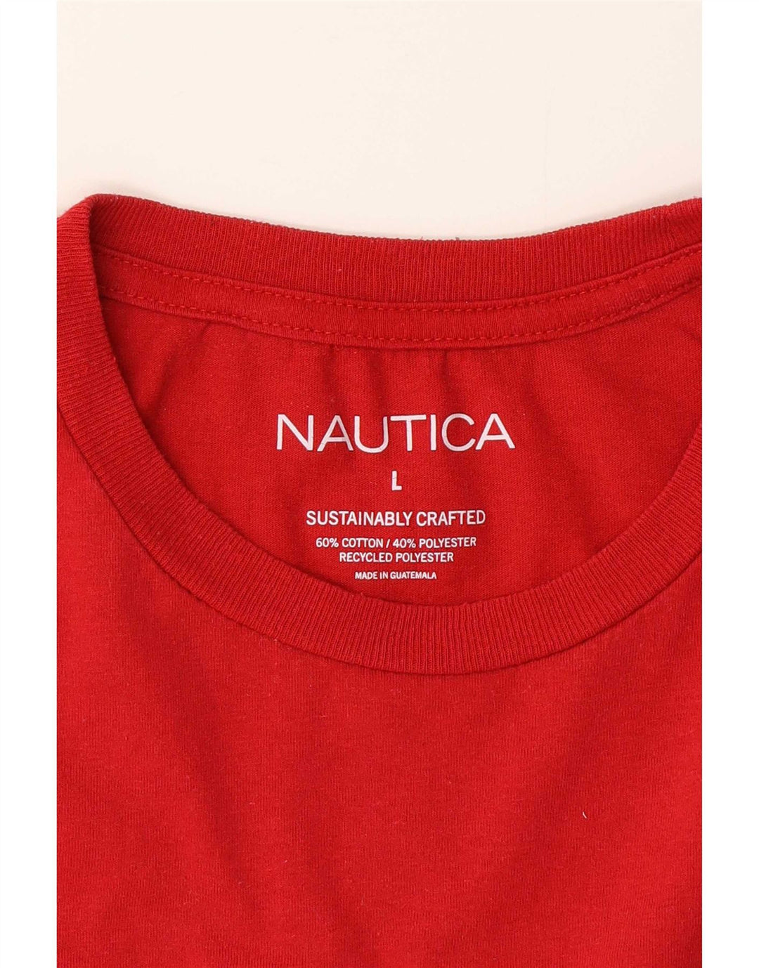 Męski T-shirt z grafiką Nautica, duży, czerwony, bawełniany