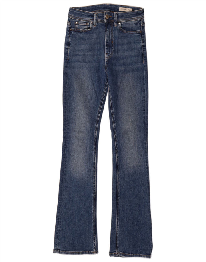 Marks & Spencer Damskie jeansy slim flared UK 8 Small W26 L34 Niebieskie bawełniane