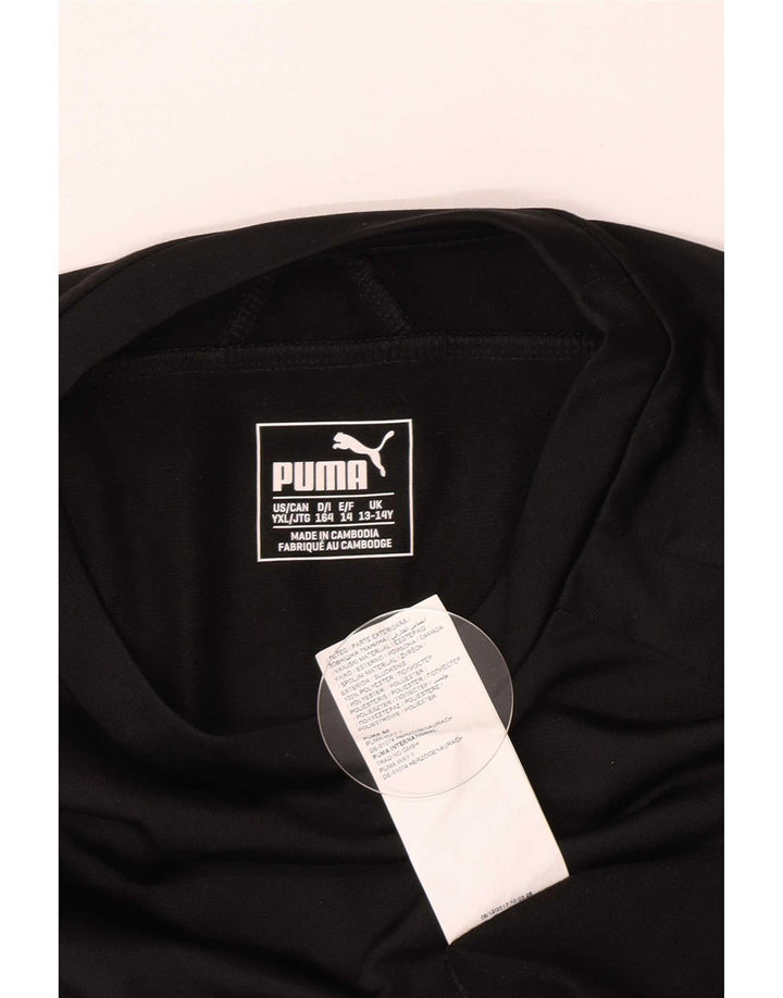Chłopięca bluza z grafiką Puma, sweter 13-14 lat, czarny, poliestrowy, sportowy
