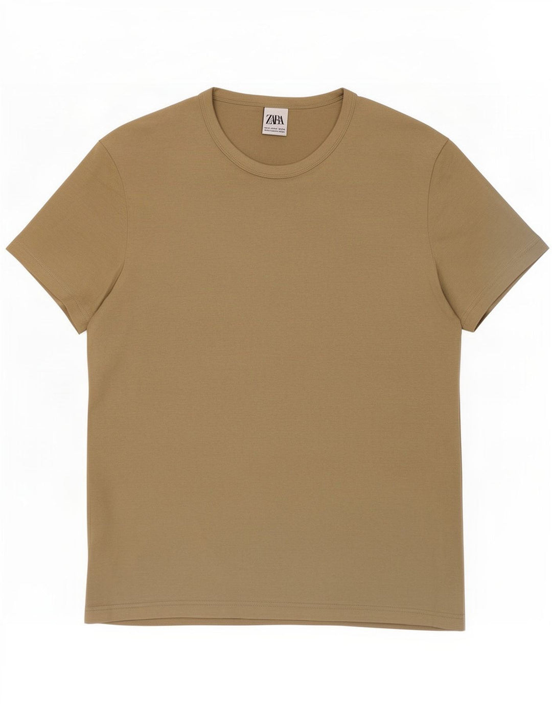 T-shirt męski Zara Top, średnio beżowy, bawełniany