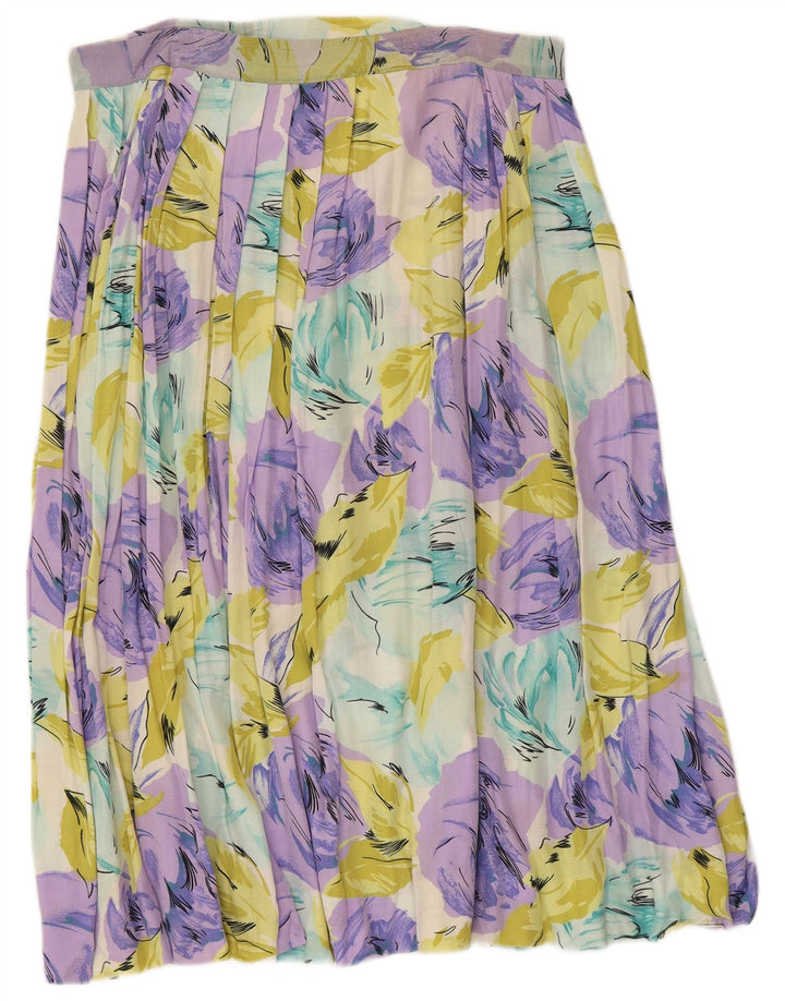 Vintage damska plisowana spódnica W32 duża, wielobarwna w kwiaty