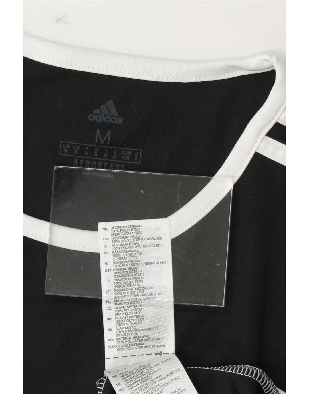 ADIDAS Mens Aeroready T-Shirt Top Medium Black Colourblock Polyester Vintage Adidas and Second-Hand Adidas from Messina Hembry 