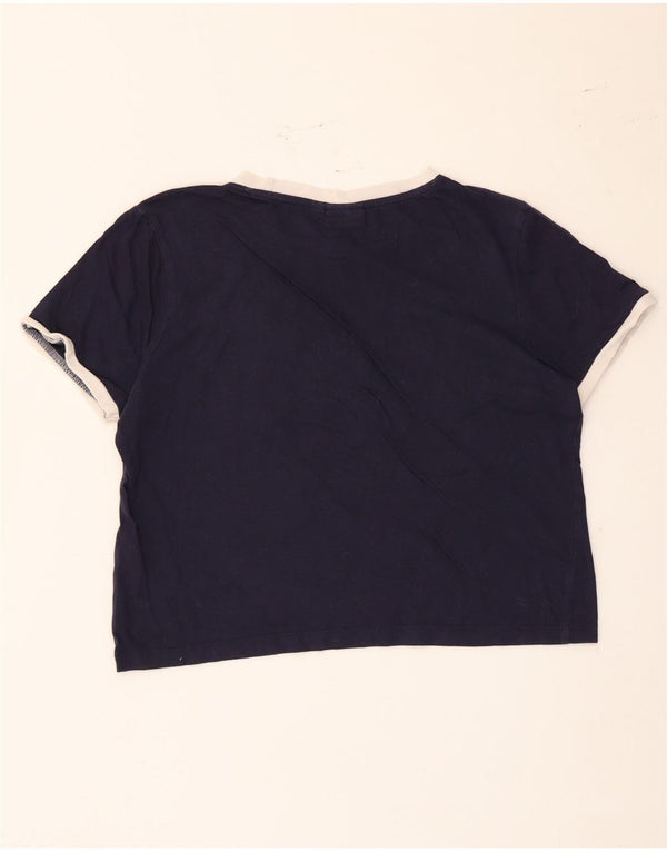 Damski T-shirt Fila Crop Graphic Top UK 16, duży, granatowy, bawełniany