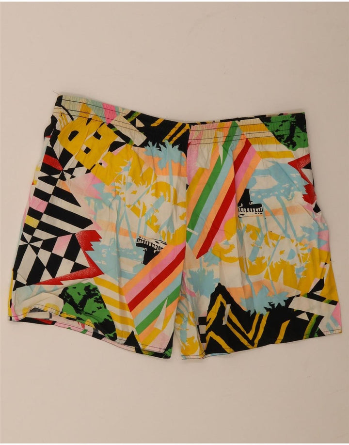 Męskie spodenki kąpielowe w stylu vintage 2XL, wielobarwna, geometryczna bawełna