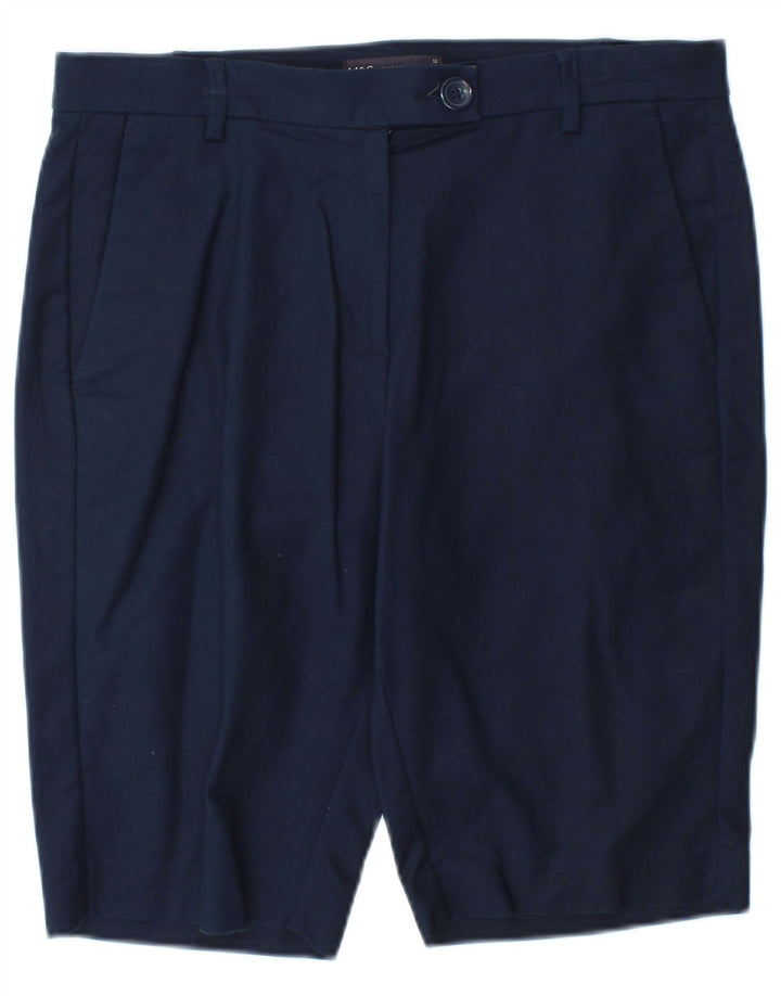 Marks & Spencer Damskie spodenki Chino UK 12 Medium W30 Granatowe, bawełniane