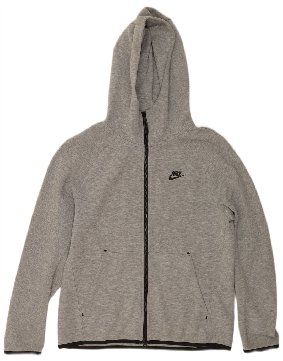 Męski sweter z kapturem i zamkiem błyskawicznym Nike, mały, szary, z bawełny w cętki