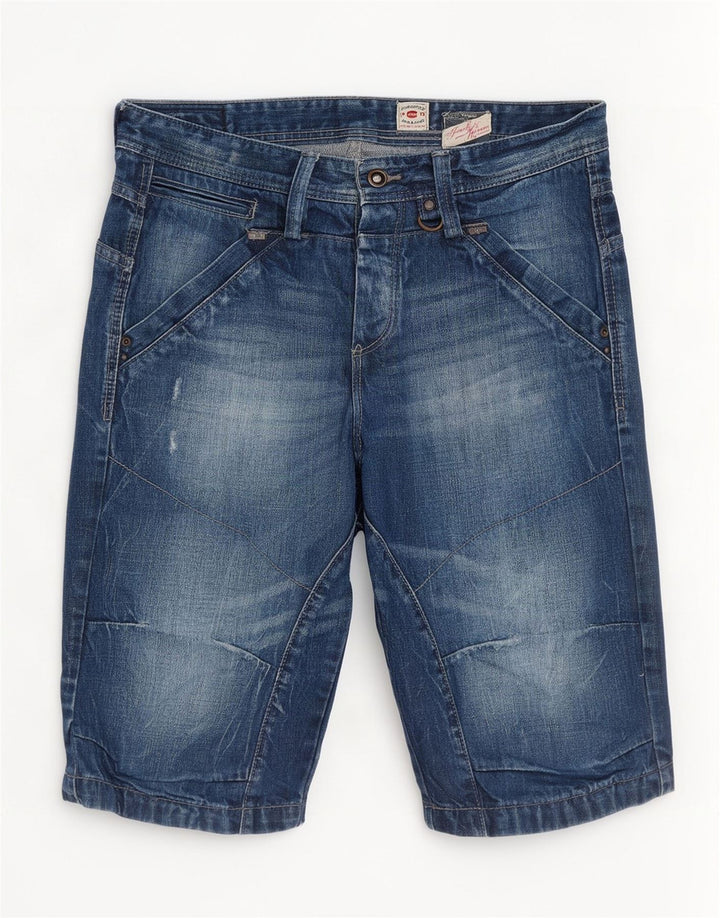 Męskie spodenki jeansowe Jack & Jones w trudnej sytuacji, średnie W32, niebieska bawełna