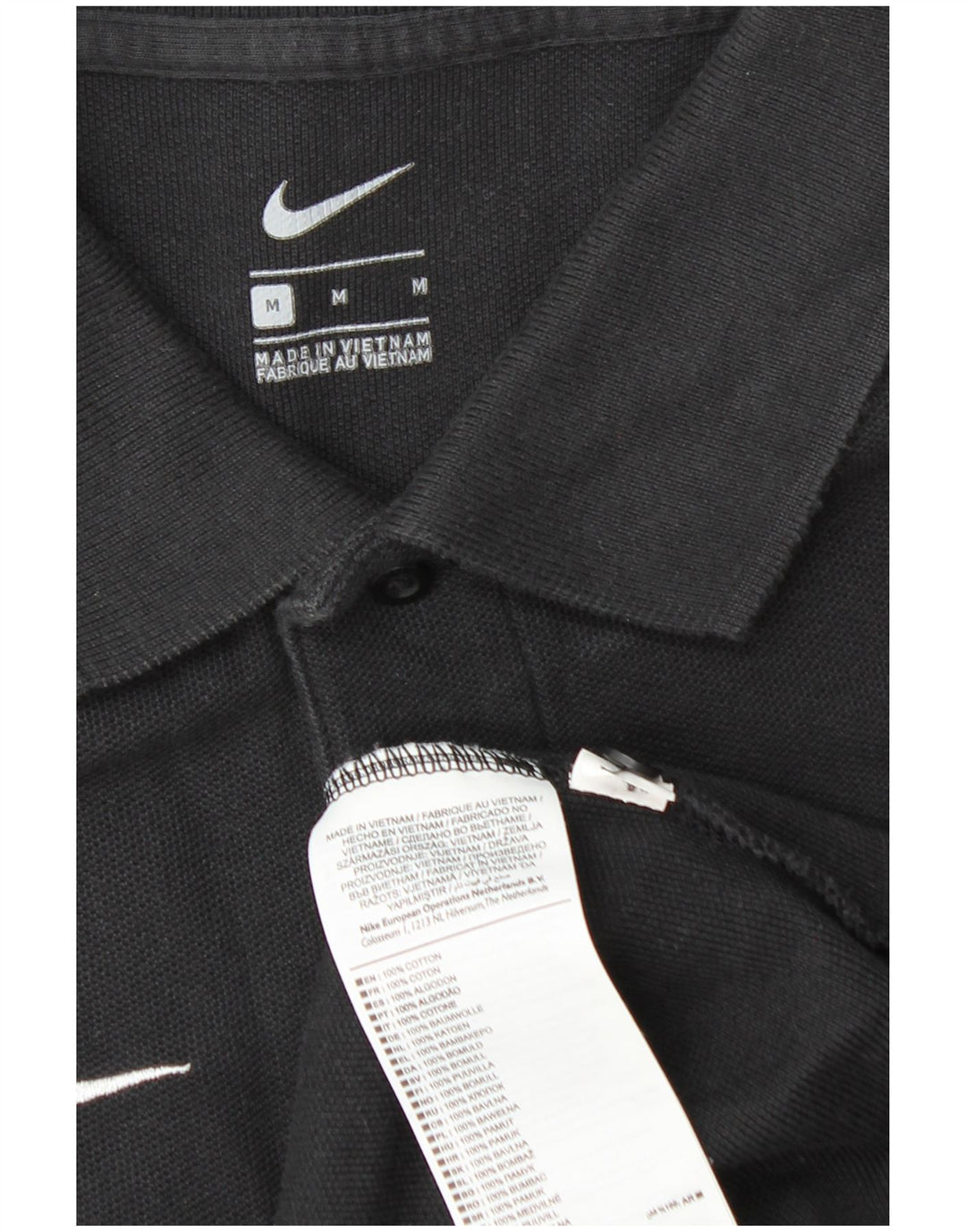 Męska koszulka polo NIKE, średnia czarna, bawełniana