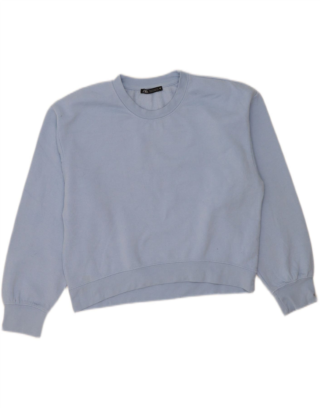 ZARA Womens Sweatshirt Jumper UK 14 Medium Blue Polyester Vintage Zara and Second-Hand Zara from Messina Hembry 
