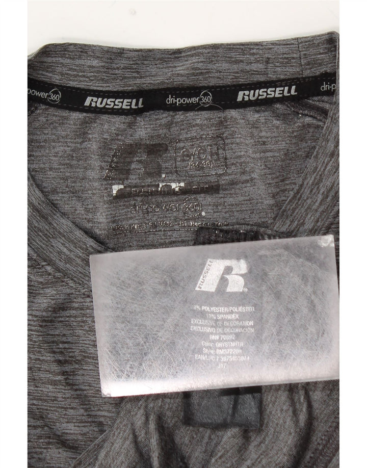 Męska koszulka z długim rękawem RUSSELL ATHLETIC Dri-Power, mała, szara, nakrapiana