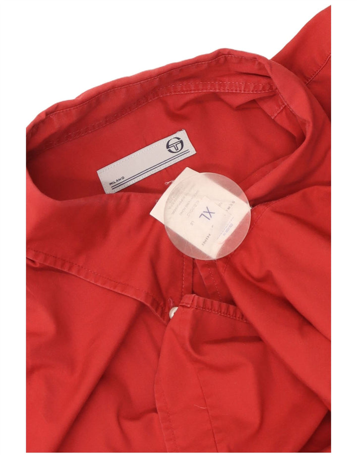 Koszula męska z krótkim rękawem Sergio Tacchini XL, czerwona, bawełniana