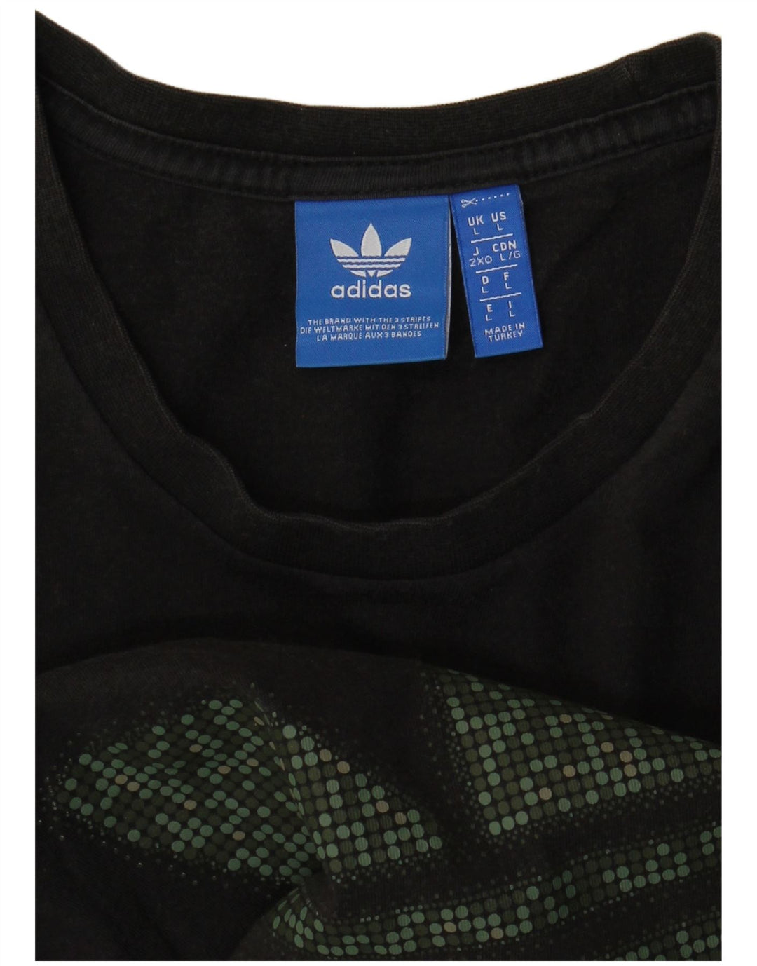 Męska koszulka z grafiką Adidas, duża, czarna